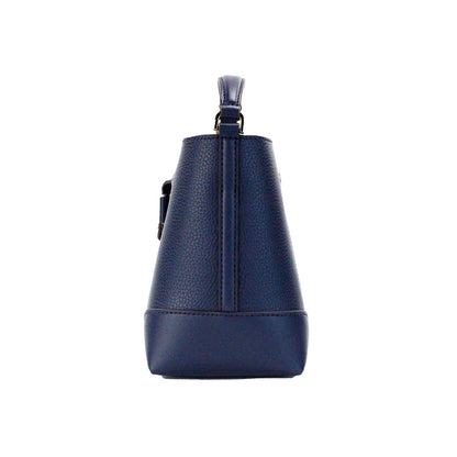 Michael Kors Mercer Petit sac à bandoulière en cuir grainé bleu marine