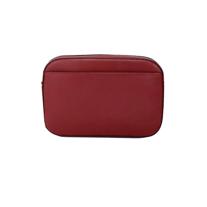 Michael Kors Jet Set East West Grand sac à bandoulière en cuir cerise foncé avec chaîne zippée