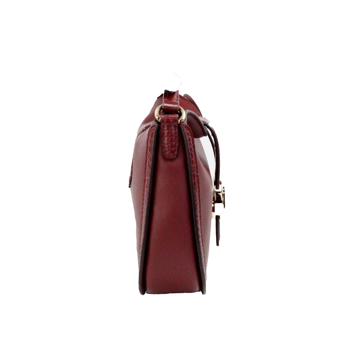 Michael kors gabby petit sac à bandoulière rabattable en cuir cerise foncé