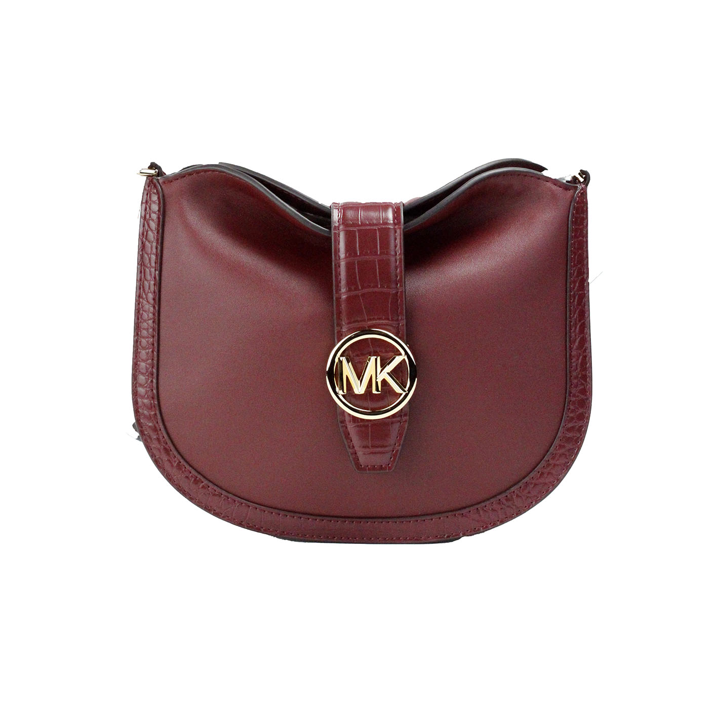 Michael kors gabby petit sac à bandoulière rabattable en cuir cerise foncé