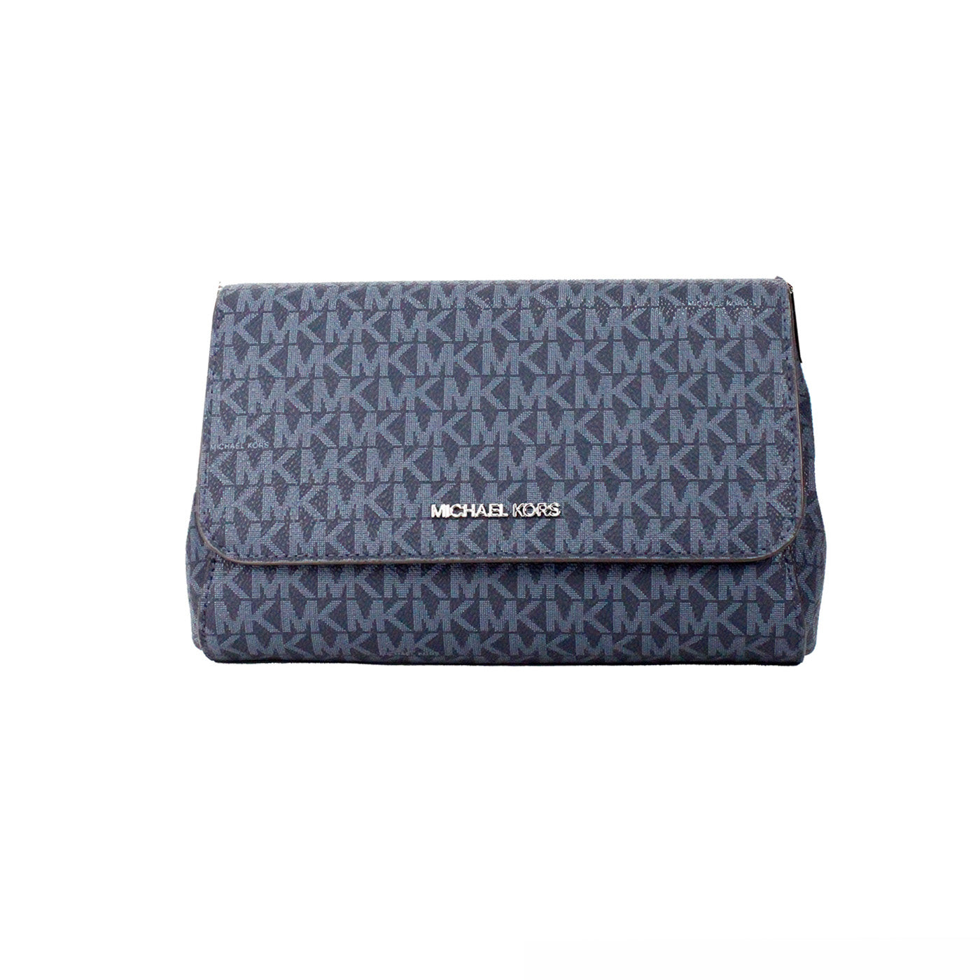 Michael kors jet set sac à bandoulière pochette convertible en pvc bleu marine moyen