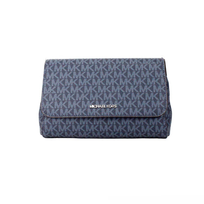 Michael kors jet set sac à bandoulière pochette convertible en pvc bleu marine moyen