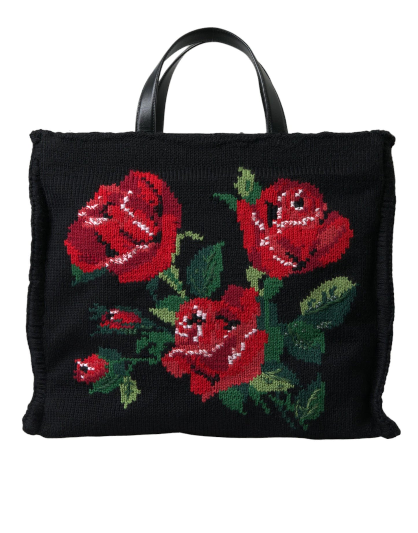 Dolce &amp; Gabbana sac fourre-tout noir fleuri brodé