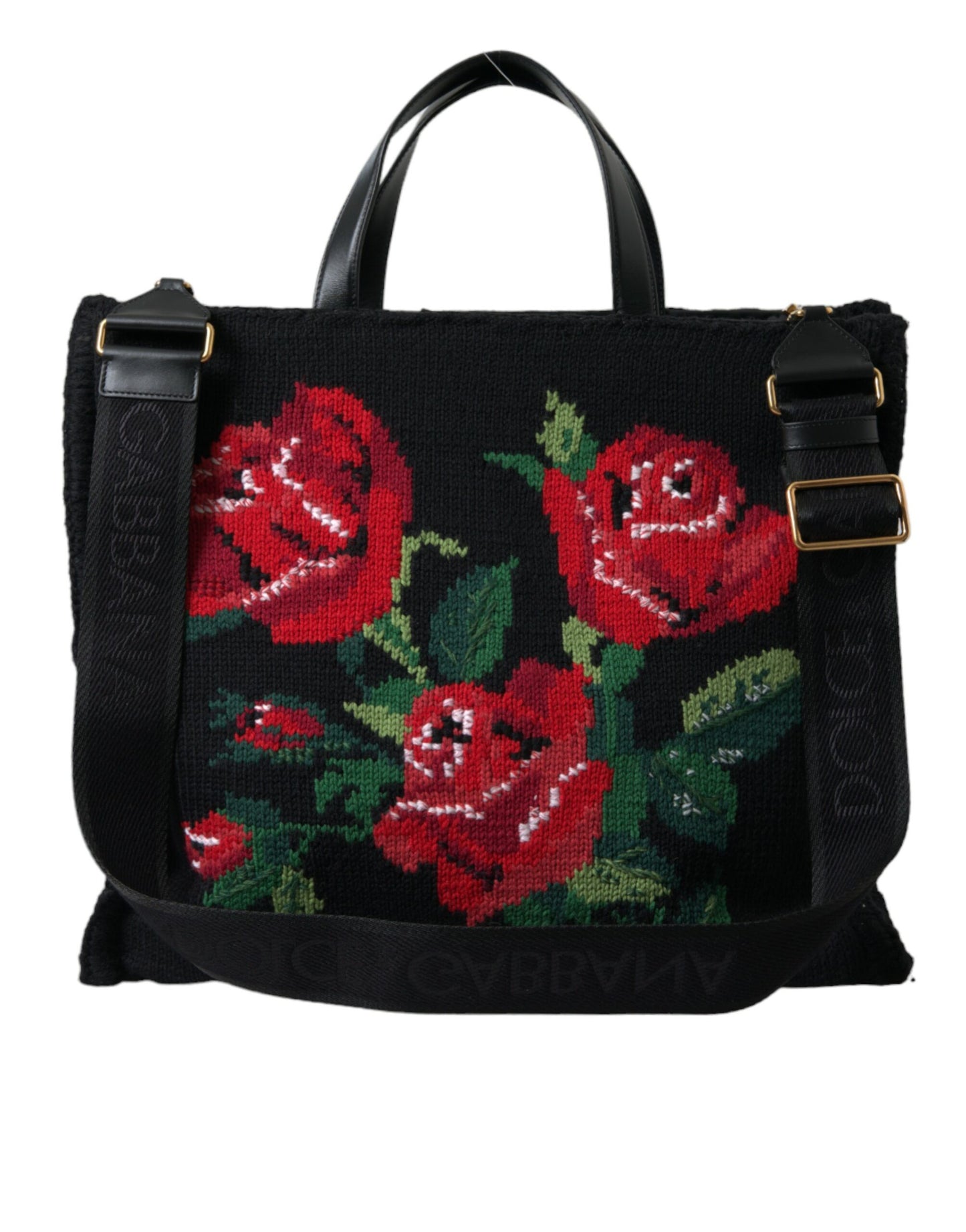 Dolce &amp; Gabbana sac fourre-tout noir fleuri brodé