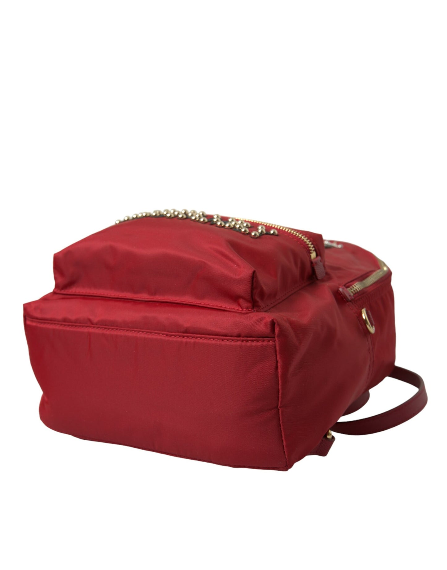 Sac à dos rouge orné Dolce &amp; Gabbana avec détails dorés