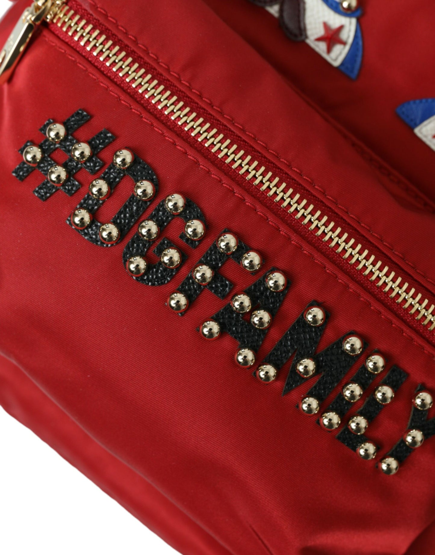 Sac à dos rouge orné Dolce &amp; Gabbana avec détails dorés