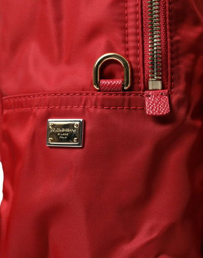 Sac à dos rouge orné Dolce &amp; Gabbana avec détails dorés