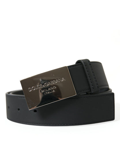 Ceinture en cuir noir Dolce &amp; gabbana avec boucle en métal