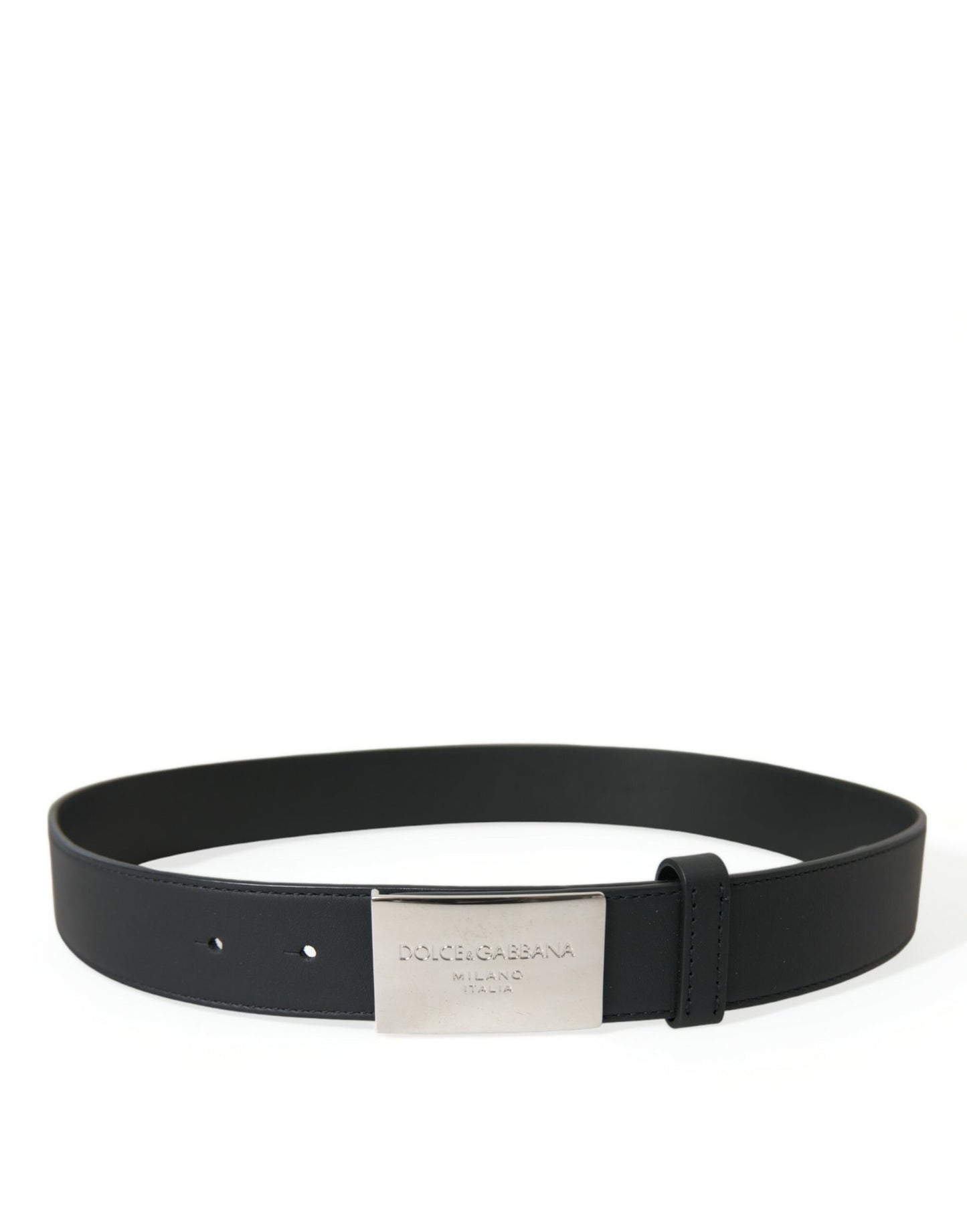 Ceinture en cuir noir Dolce &amp; gabbana avec boucle en métal