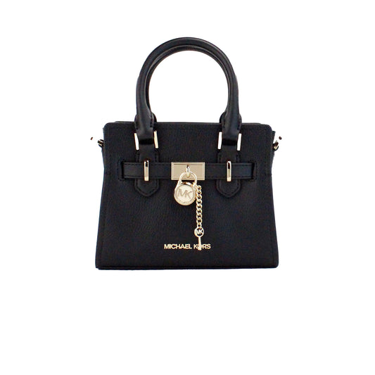 Michael kors hamilton xs petit sac à bandoulière en cuir grainé noir