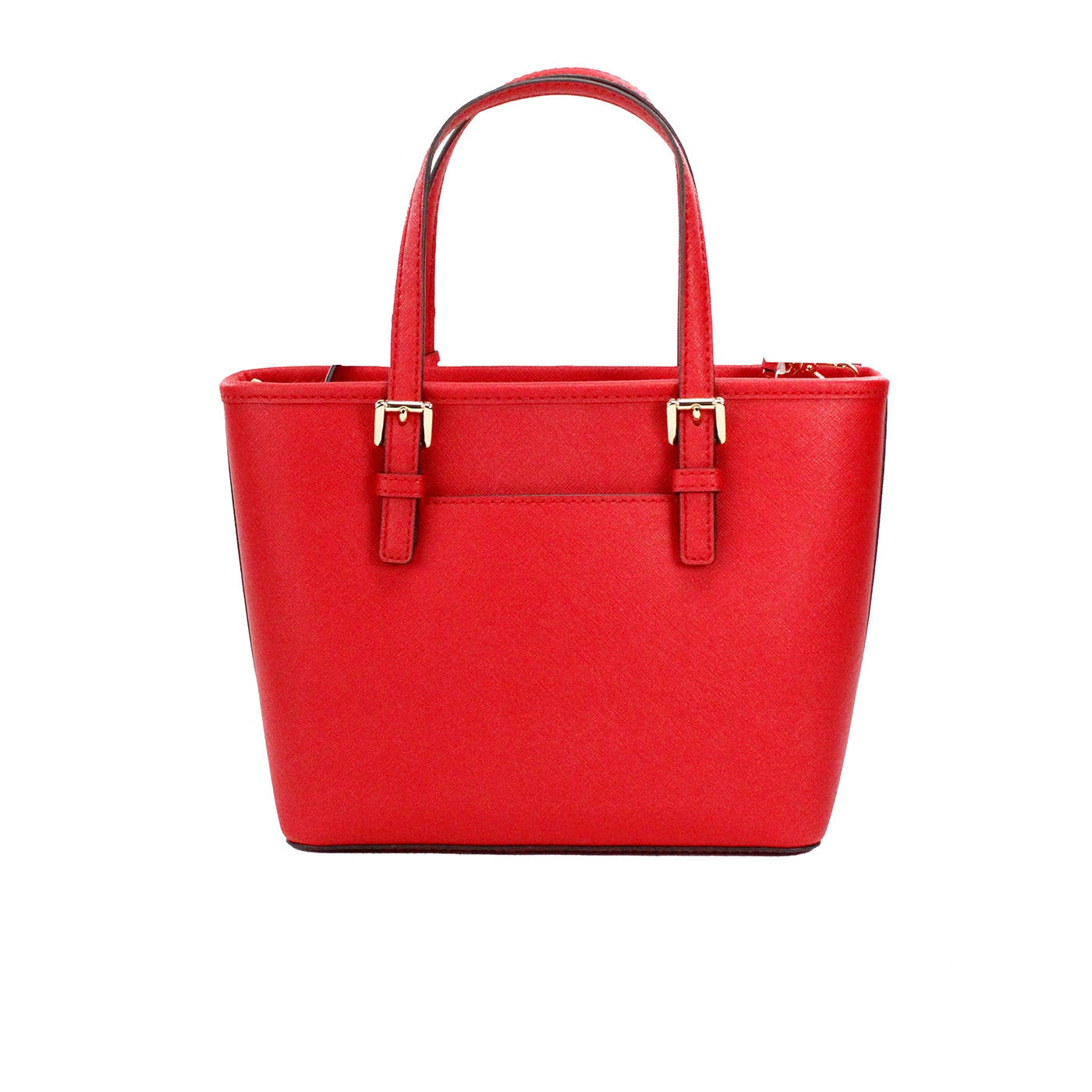 Michael kors jet set cuir rouge vif xs fourre-tout haut zip sac fourre-tout sac à main