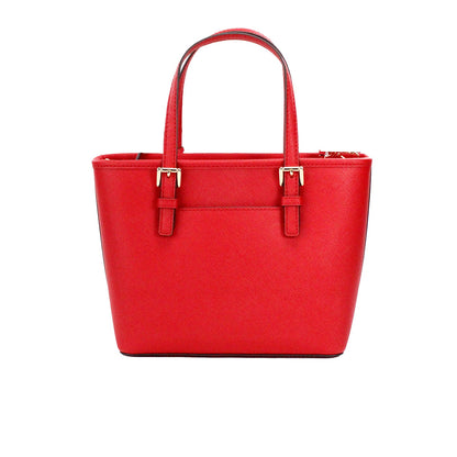 Michael kors jet set cuir rouge vif xs fourre-tout haut zip sac fourre-tout sac à main