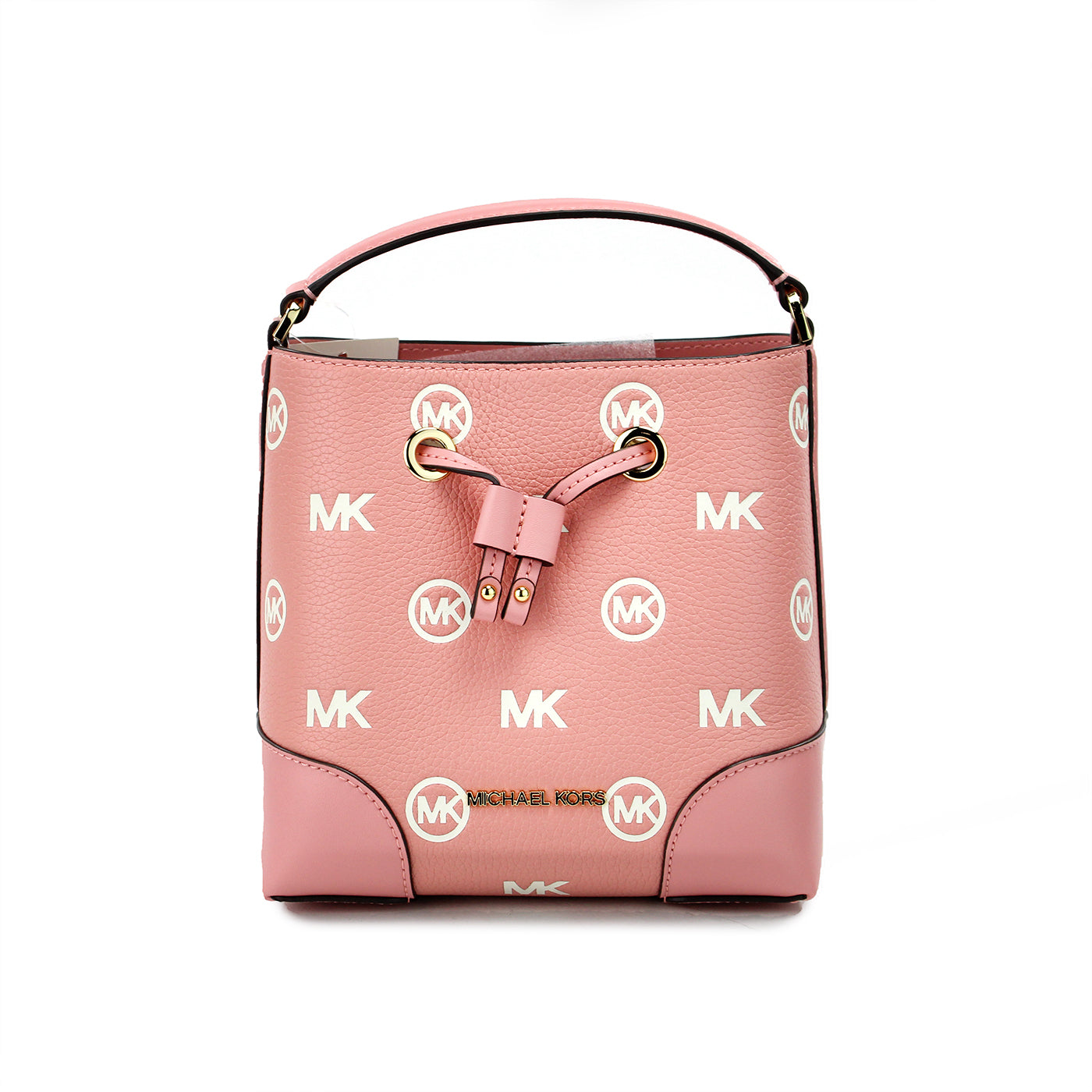 Michael kors mercer petit sac messager seau à cordon en relief primevère