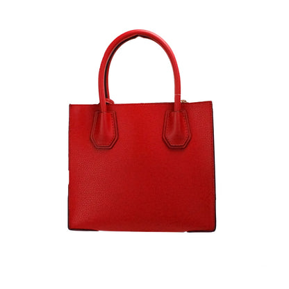 Michael Kors Mercer Sac à bandoulière messager en cuir galet rouge vif de taille moyenne