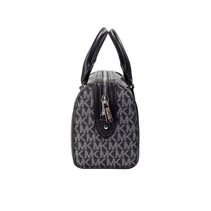 Michael kors voyage xs noir argent signature pvc duffle sac à bandoulière sac à main