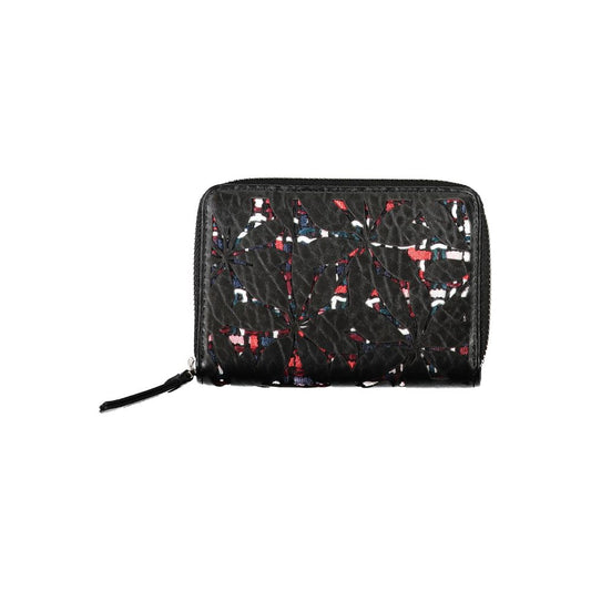 Portefeuille zippé Desigual noir avec détails contrastés