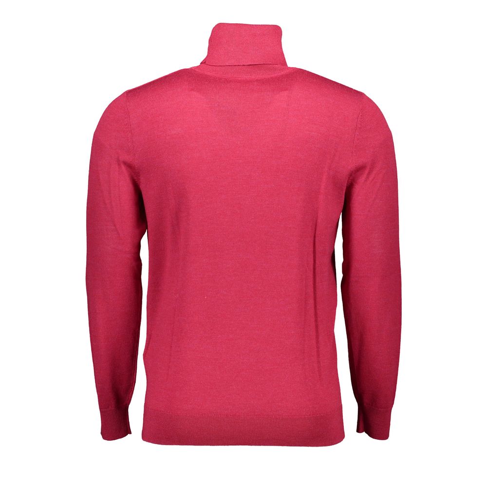 Pull col roulé Gant rose en pure laine