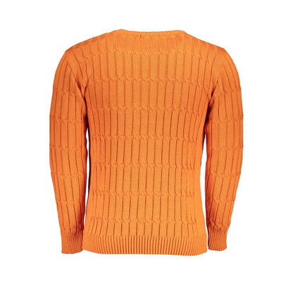 Pull orange col rond torsadé Us grand polo