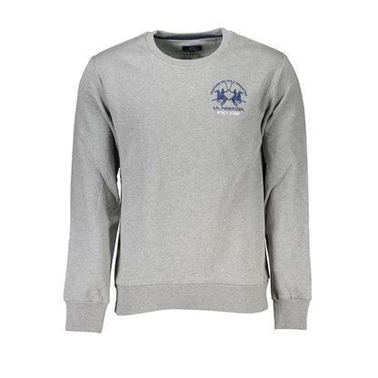 Sweat-shirt col rond en coton gris La Martina