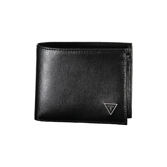 Portefeuille en cuir noir Guess Jeans avec bloc RFID