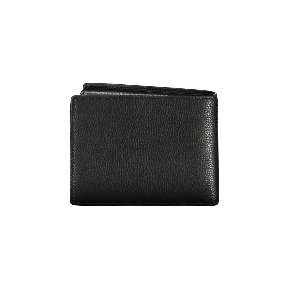 Guess Jeans Sleek Black Leather Dual Compartment Wallet