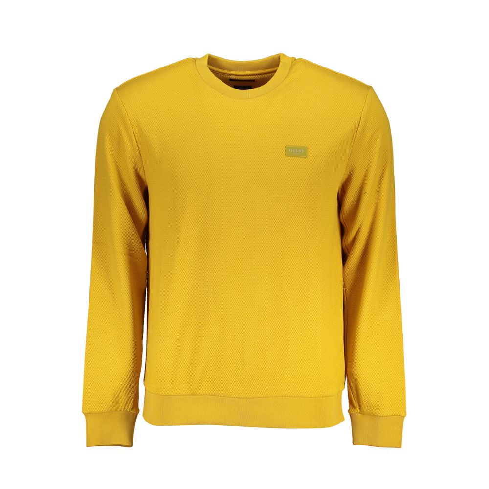 Guess Jeans Sleek Yellow Slim Fit Crew Neck Sweater