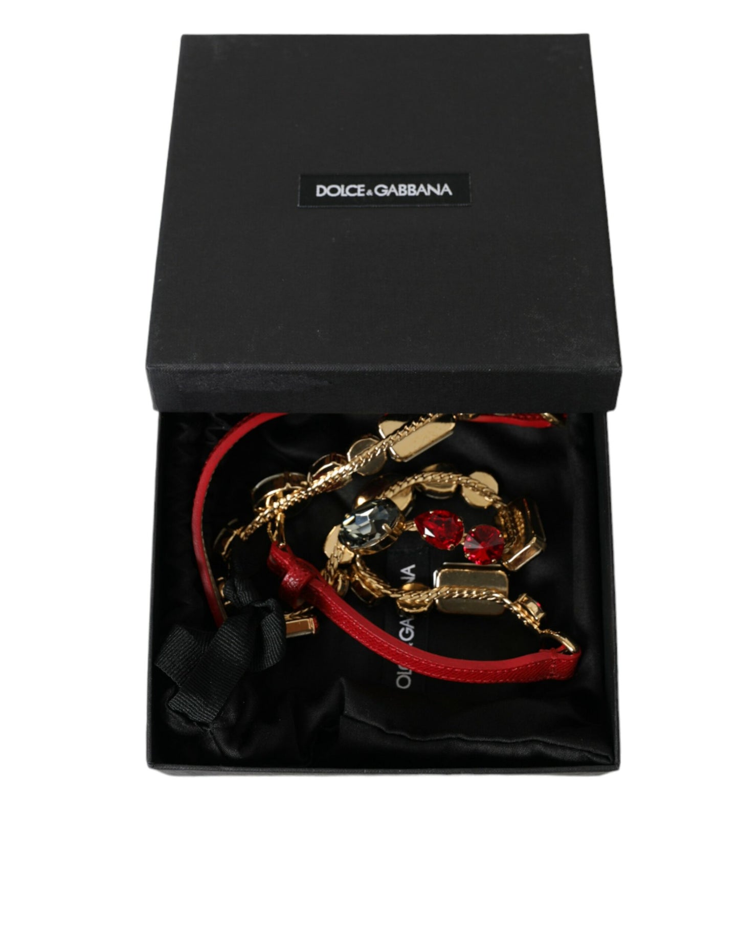 Ceinture à boucle en cristal rouge radiant Dolce &amp; Gabbana