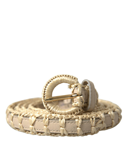 Ceinture en cuir beige Dolce &amp; Gabbana