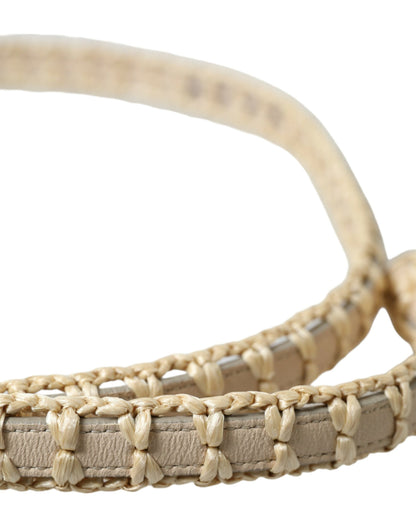 Ceinture en cuir beige Dolce &amp; Gabbana