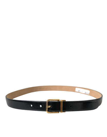 Ceinture en cuir noir Dolce &amp; Gabbana avec boucle logo