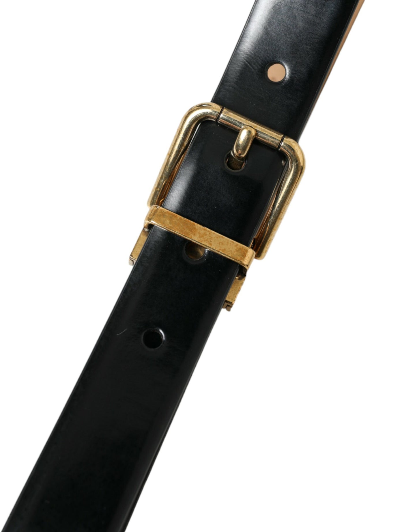 Ceinture en cuir noir Dolce &amp; Gabbana avec boucle logo