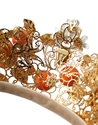 Couronne orange sicilienne en cristal multicolore Dolce &amp; gabbana