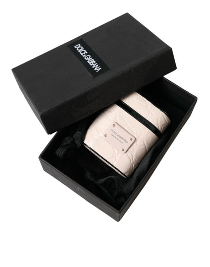 Étui pour airpods en cuir rose clair Dolce &amp; gabbana