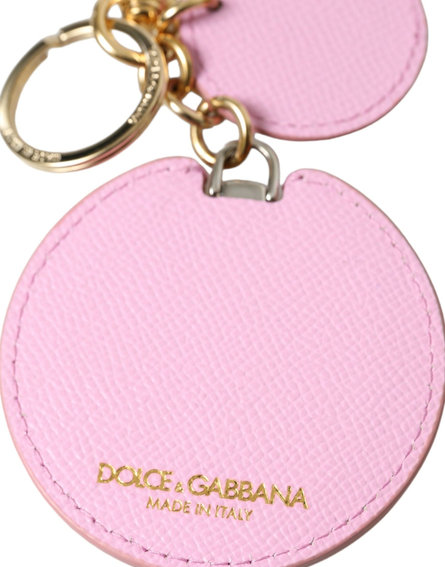 Porte-clés en cuir or rose Dolce &amp; gabbana