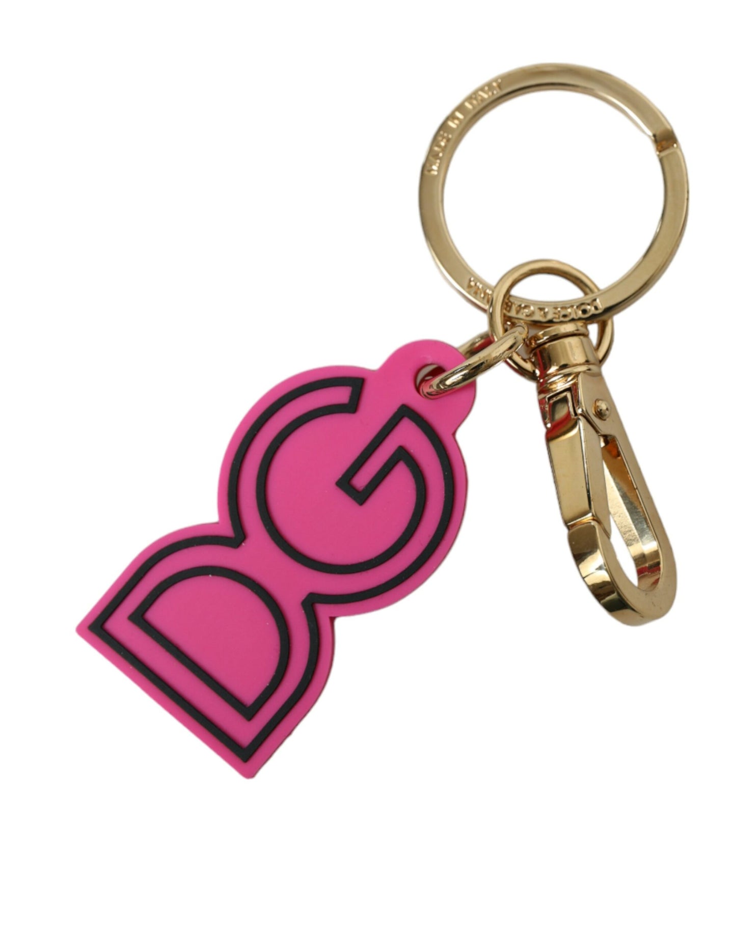 Porte-clés logo doré et rose Dolce &amp; gabbana