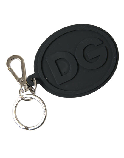 Porte-clés logo noir et argent Dolce &amp; gabbana