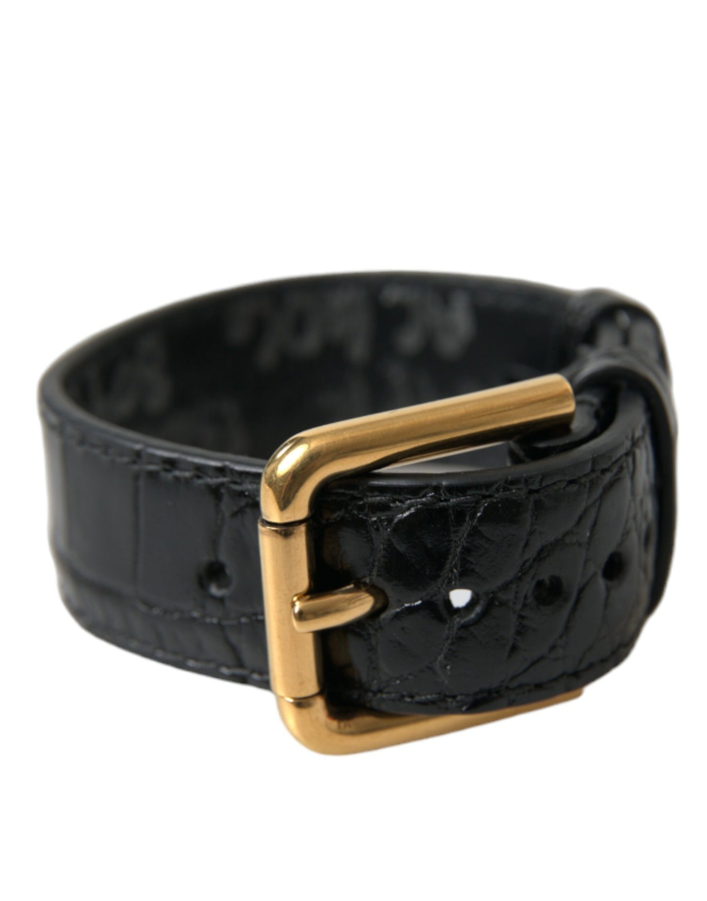 Bracelet en cuir noir doré Dolce &amp; Gabbana