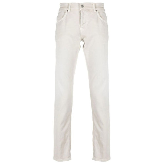 Pantalon Dondup en coton mélangé crème