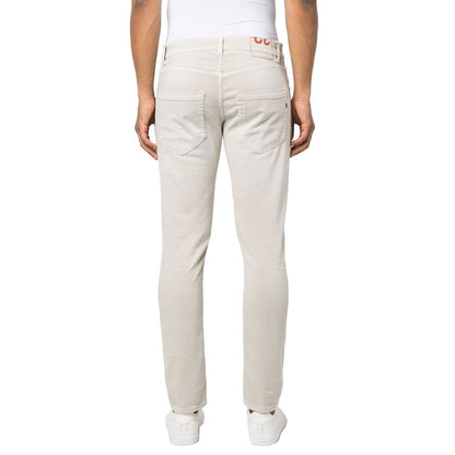 Pantalon Dondup en coton mélangé crème