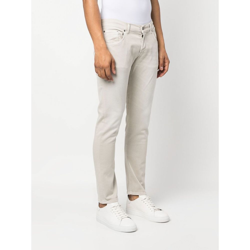 Pantalon Dondup en coton mélangé crème