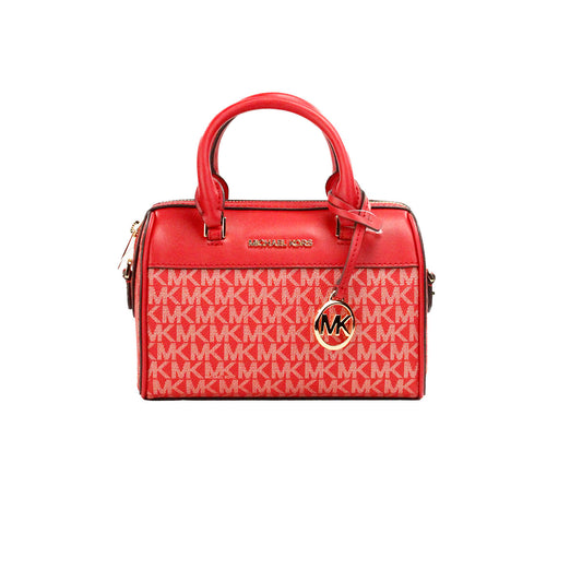 Michael kors voyage xs rouge vif signature pvc duffle sac à bandoulière sac à main