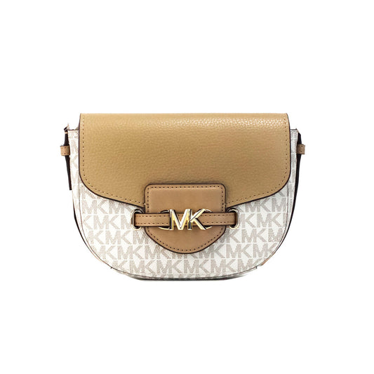 Michael kors reed petit sac à bandoulière à rabat en PVC signature camel