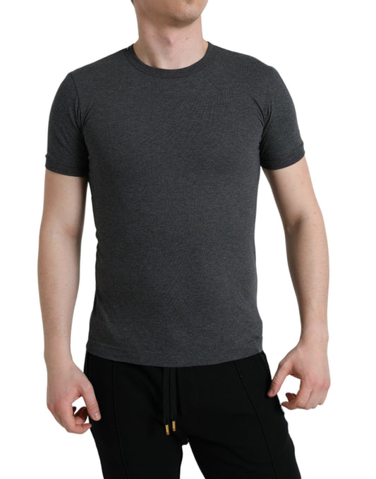 Dolce &amp; gabbana t-shirt à col rond gris foncé