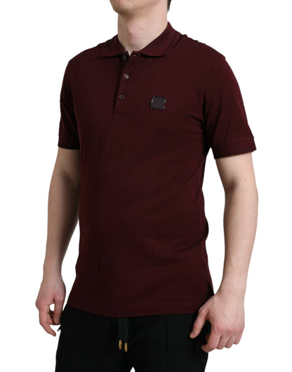 Dolce &amp; Gabbana Polo élégant en coton mélangé marron