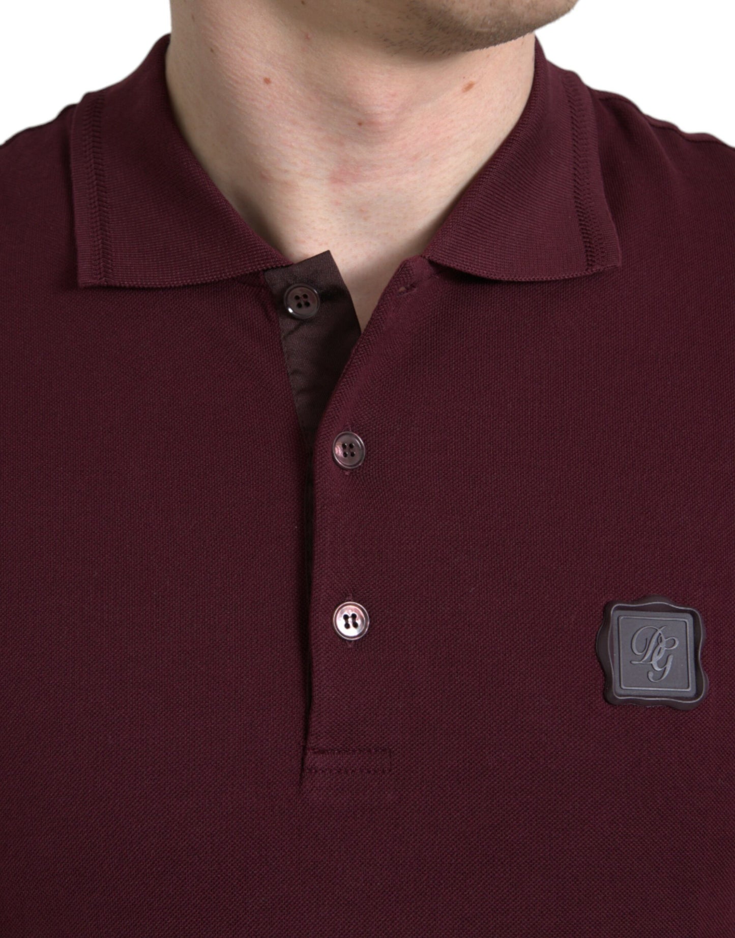 Dolce &amp; Gabbana Polo élégant en coton mélangé marron