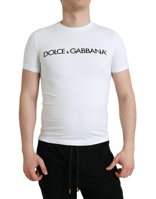 Dolce &amp; Gabbana T-shirt à col rond avec logo blanc