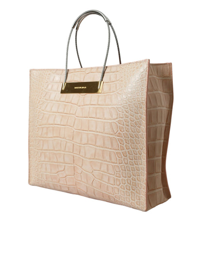 Sac cabas Balenciaga en cuir d'alligator rose