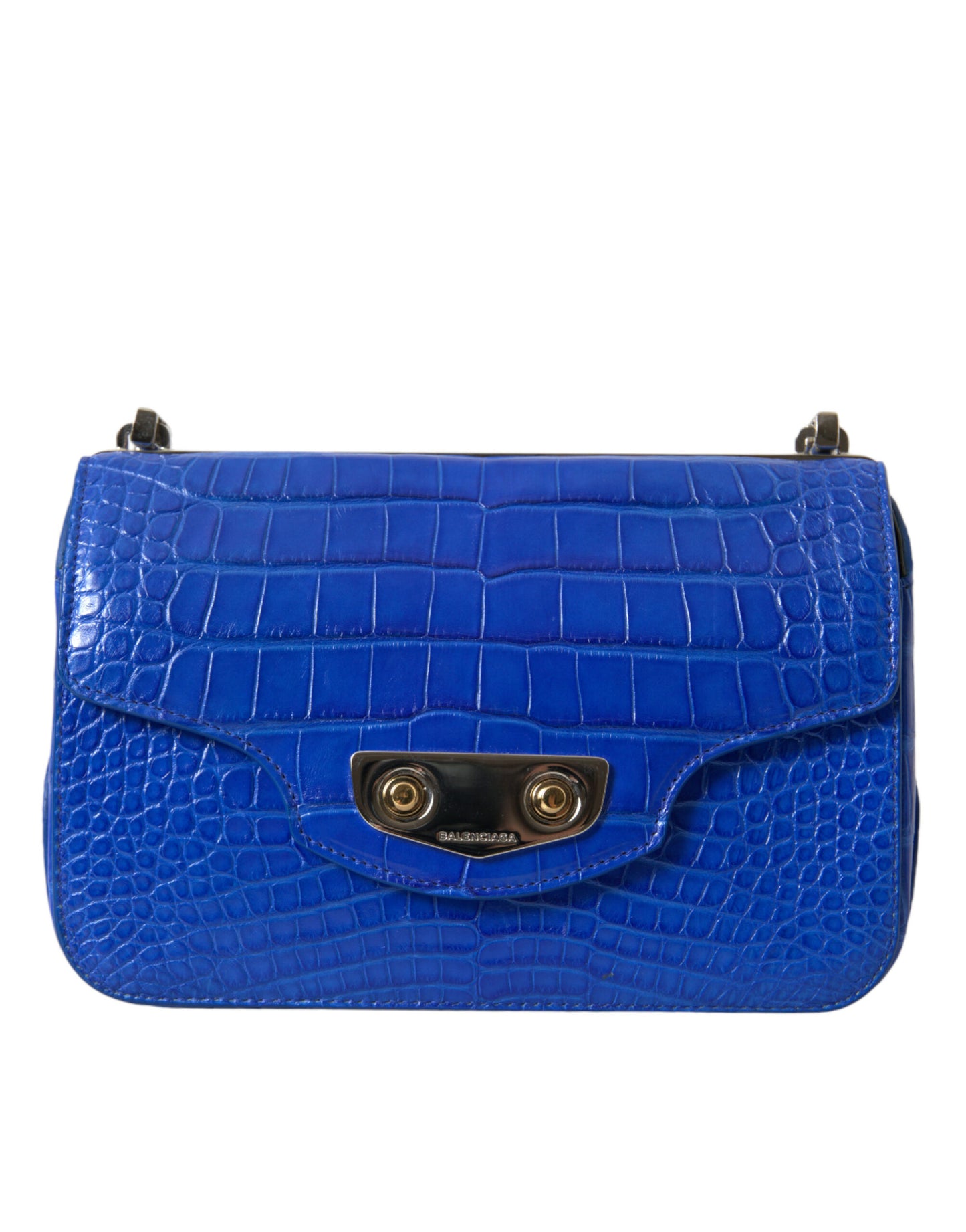 Balenciaga mini sac porté épaule en alligator - bleu