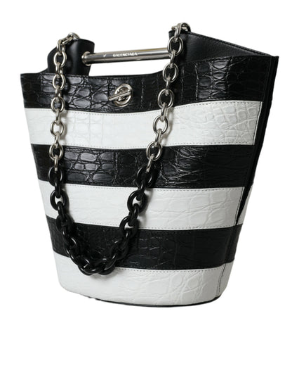 Balenciaga maxi sac seau en cuir de crocodile