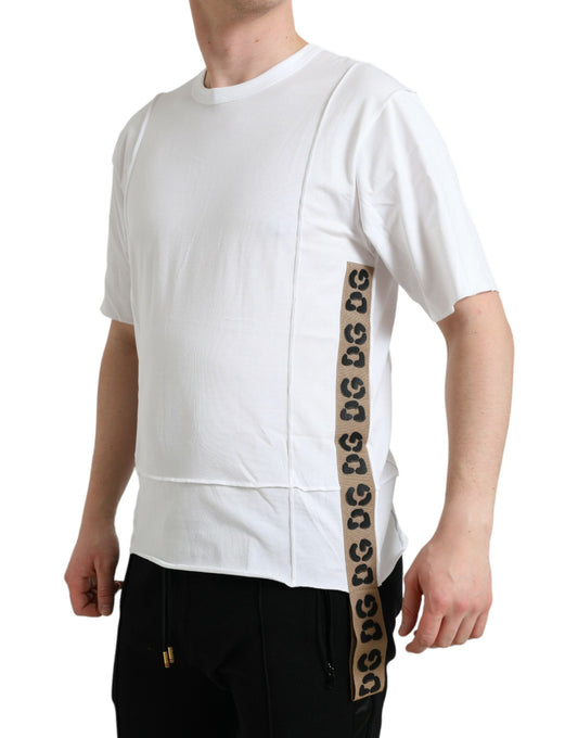 Dolce &amp; Gabbana T-shirt à manches courtes et col rond avec logo blanc